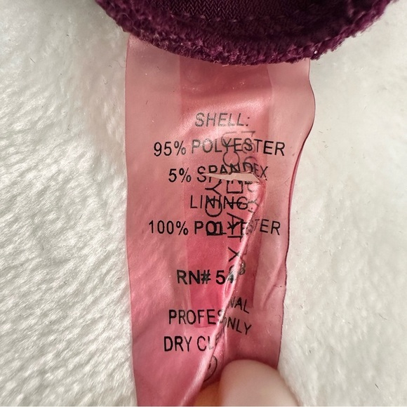 Calvin Klein Plus Size Burgundy/ Purple Faux Wrap Sequin Shoulder Dress - Picture 14 of 14